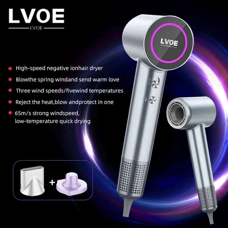 High Speed Anion Hair Dryer Wind 65m/s 1600W 2 Minute Quick Dry Professional Hair Care Negative Ionic Blow Dryer