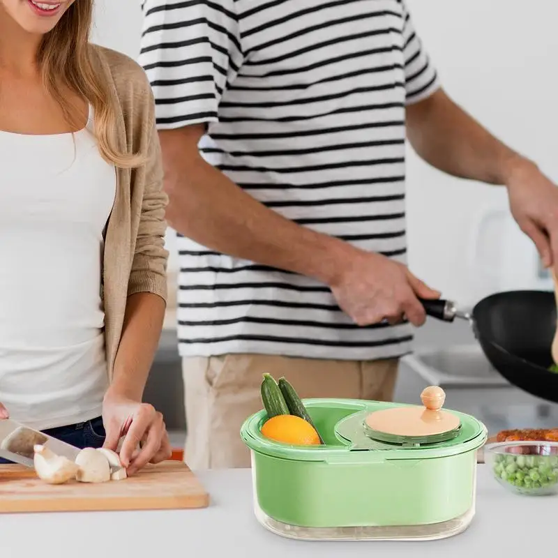Fruit Spinner And Strainer Portable Rotating Veggie & Salad Spinner And Dryer Manual Lettuce Washer Kitchen Cleaning Drainer