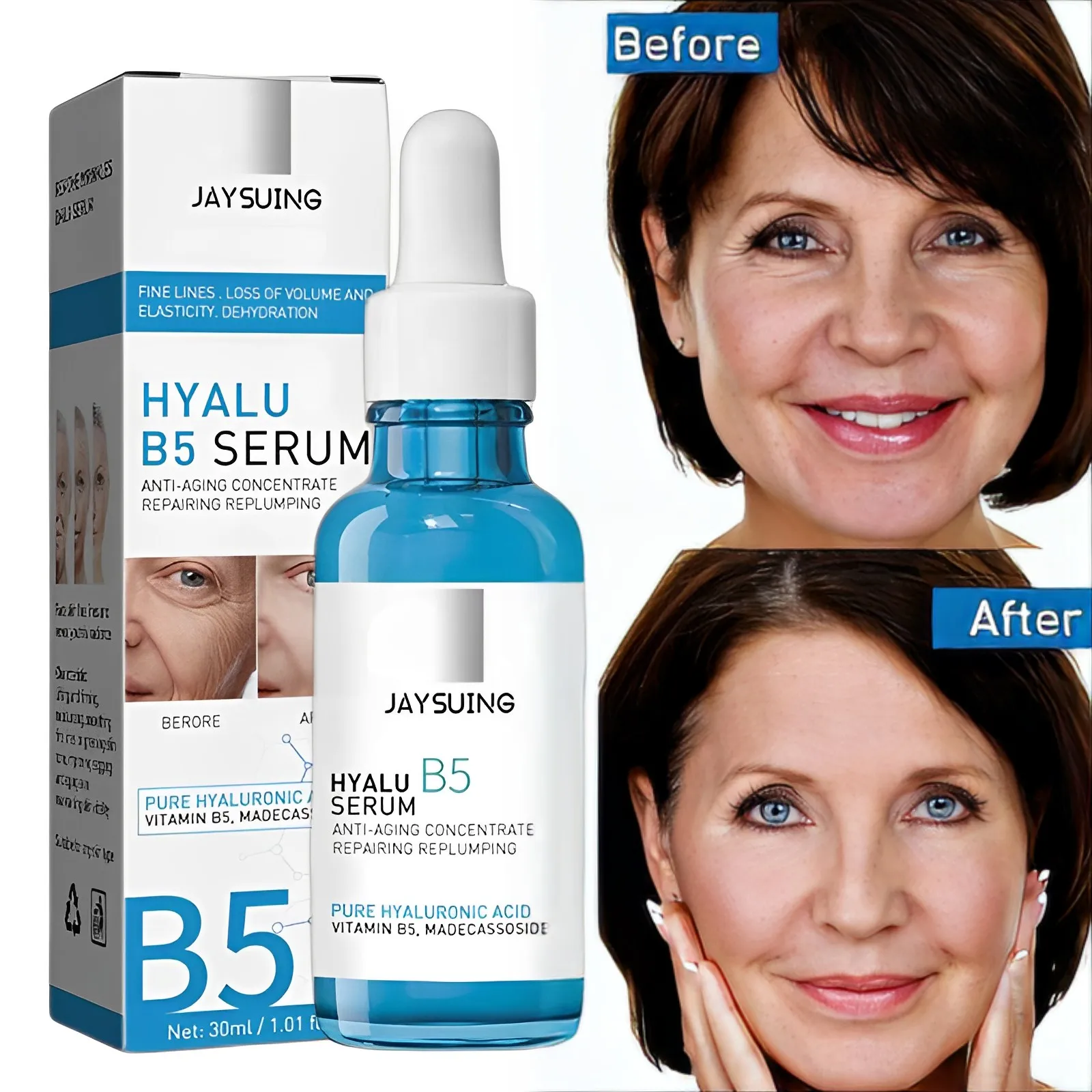 8pcs B5 Pure Hyaluronic Acid Serum Antiaging Remove Fine Lines