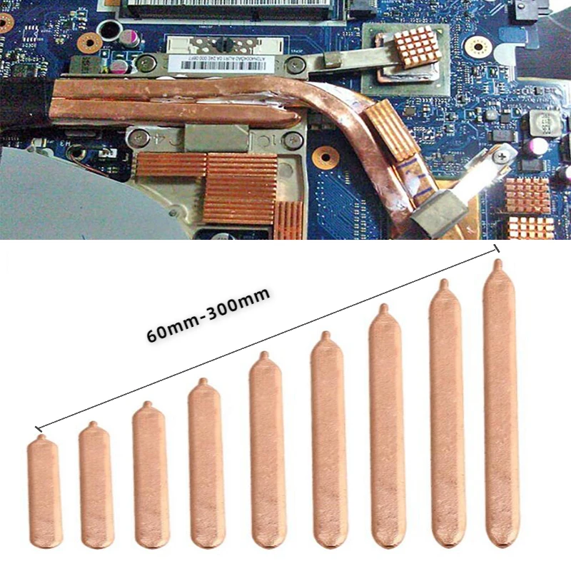 1pcs 60mm300mm Pure Copper CPU GPU RAM Heatpipe Tube Laptop Radiator
