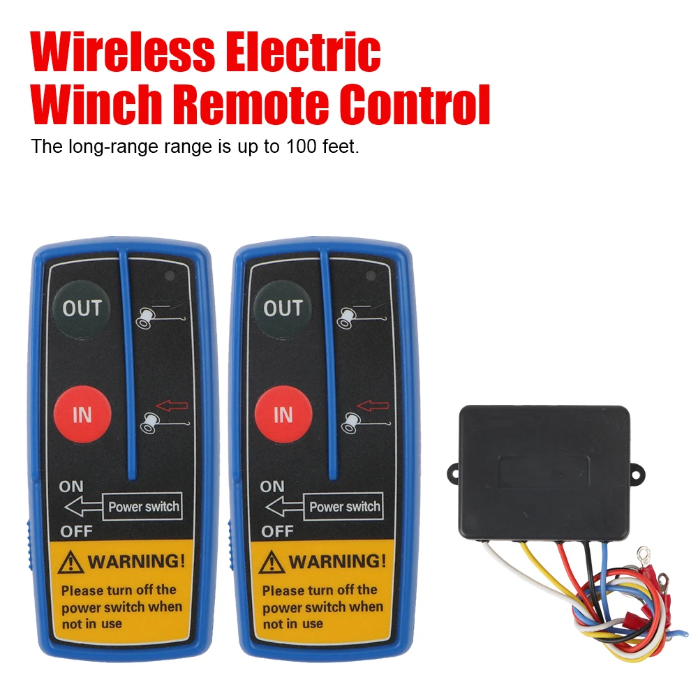 Wireless Remote Control 24V 12V Trailer Winch Wireless Remote Control Electric Switch Controller Accessories For Jeep ATV SUV Truck Autotruck Universal