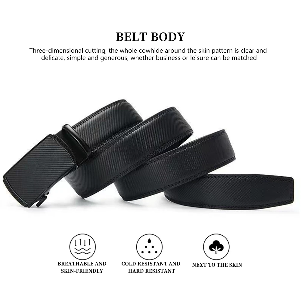 Belt men's business Italian Napa beef belt zinc alloy quick automatic belt buckle with suit pants gift box dust bag top quality