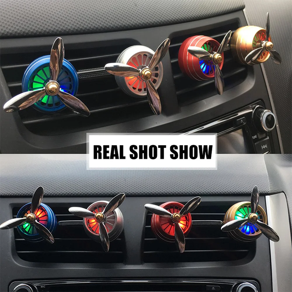  Car Air Freshener, LED Mini Air Conditioning Perfume Clip,Car Perfume Air Outlet Clip,Fresh Aromatherapy Perfume Car Accessories 