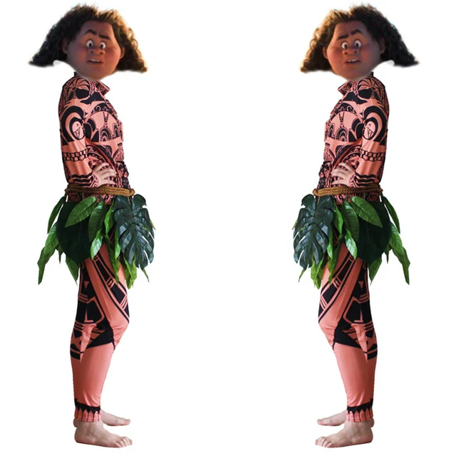 Moana Maui Tattoo Cosplay Costume Maui Tattoo T Shirt Pants Tights Sets Halloween Adult Mens Kid Costume Funny Outfits - Image 4