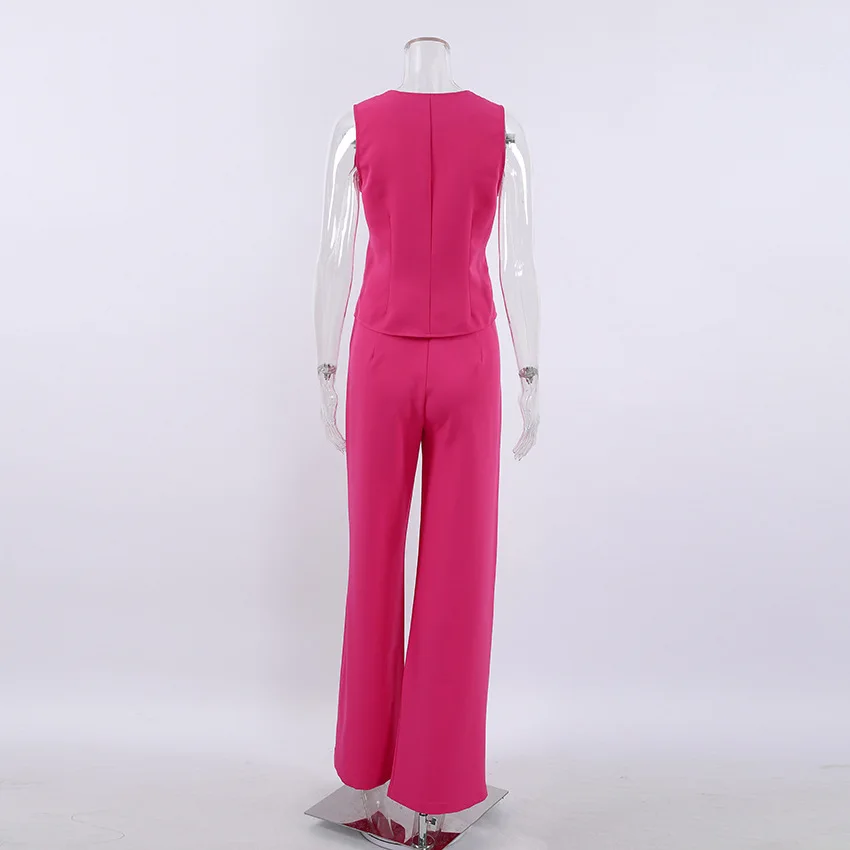 2023 Summer New Fashion Versatility Temperament Commuting Sleeveless Tank Top Pants 2 Piece Vest Casual Fashion Set for Women