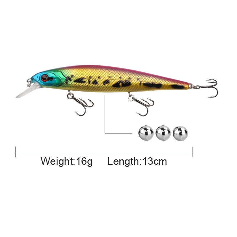 

ILURE Big Floating Minnow Fishing Lures Artificial Hard Bait 13cm16g Crankbaits Wobblers Plastic Sea Fishing Trout Carp Tackle