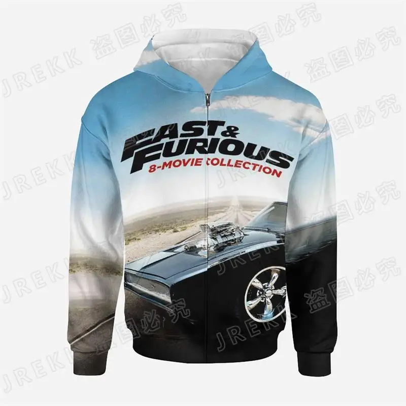 thumbnail image 1 of Sudadera con capucha y cremallera con estampado 3D de Fast & Furious para hombre y niño, estilo de carreras de carretera, superventas, para primavera y otoño, 1 of 5