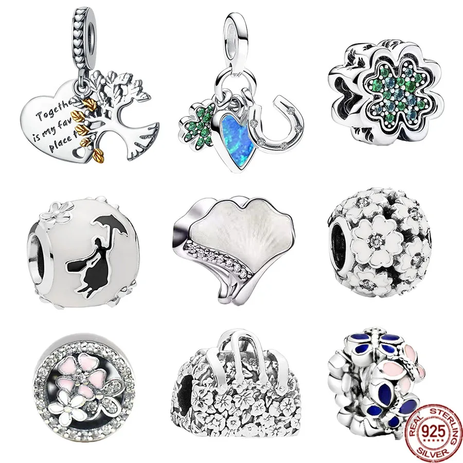 

Ажурная Подвеска из серебра 925 пробы в виде цветка маргаритки, подходящая для оригинального браслета Pandora, модные ювелирные украшения