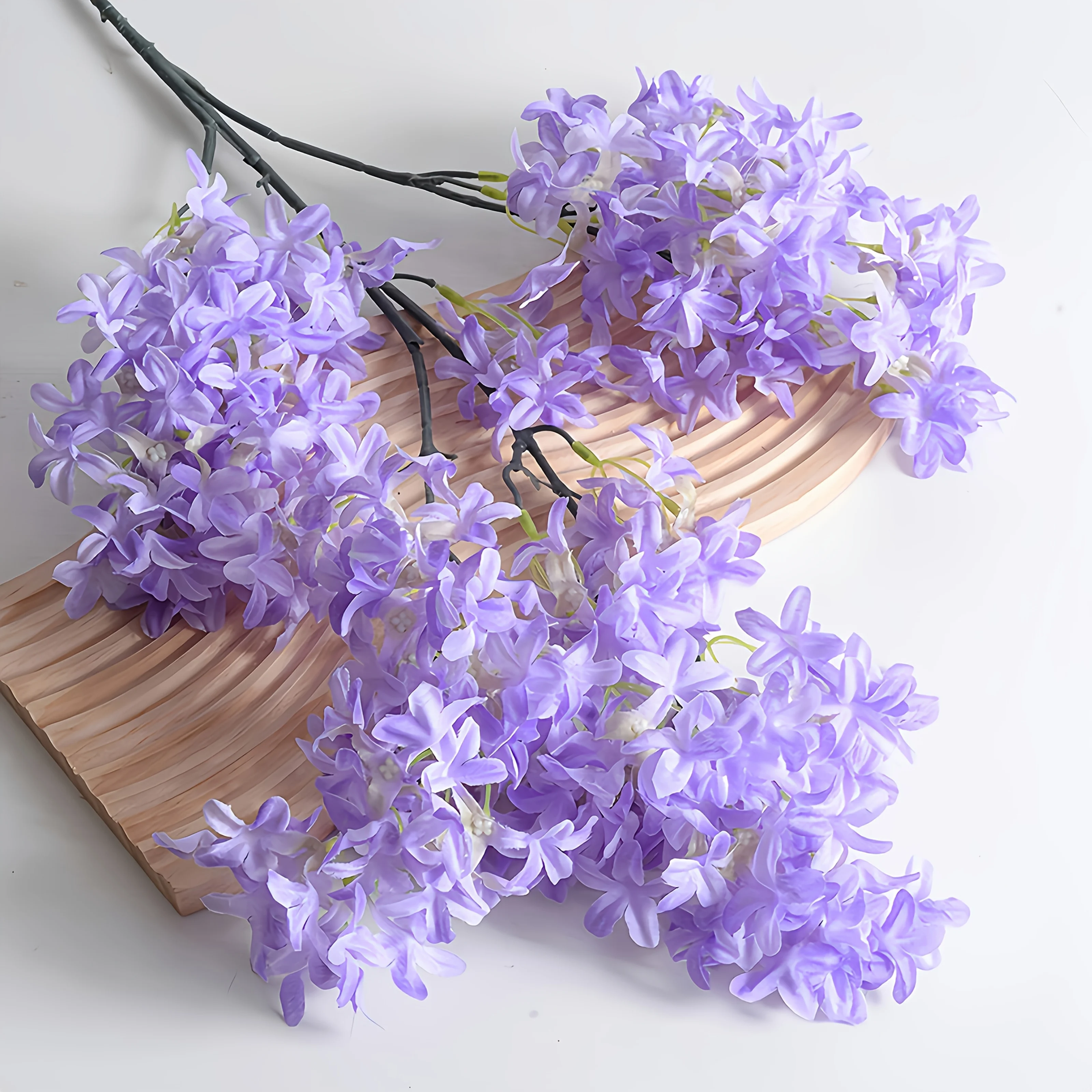 88.9cm Purple Cherry Blossom Stems, Artificial Lilac Flowers for Wedding Home Decor, Faux Floral Arrangements No Maintenance