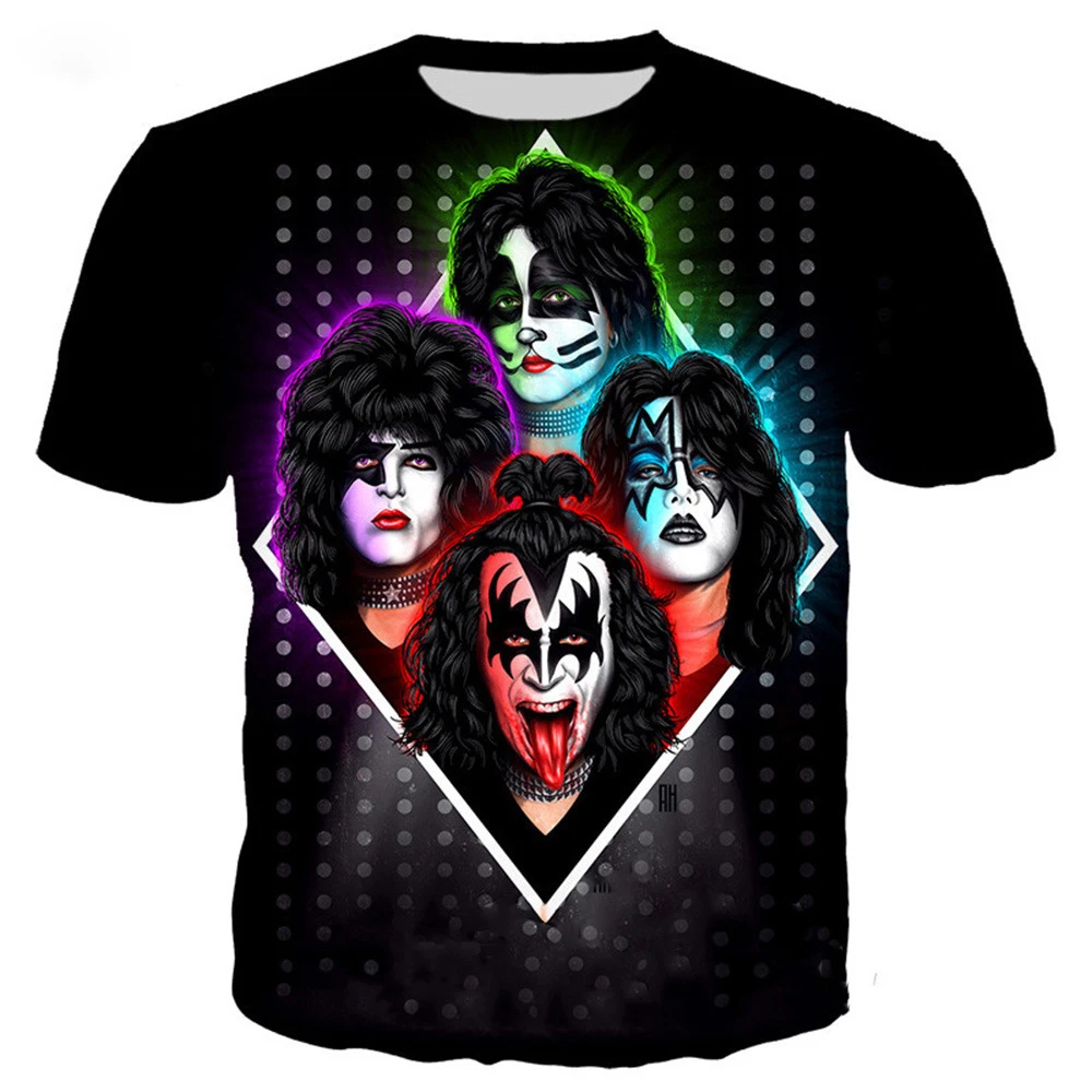 Kiss Band 3D Print Short Sleeve T Shirt