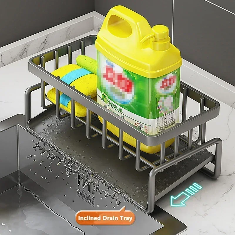 

Towel Automatic Bathroom Rack Organizer Wash Steel Holder Kitchen Sponge Stainless Soap Basin Storage Sink Shampoo Drainage