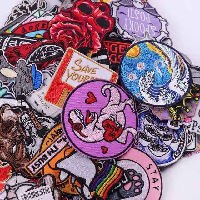 Patch Ricamate Fiori 12 Toppe Termoadesive Fiore Viola Per