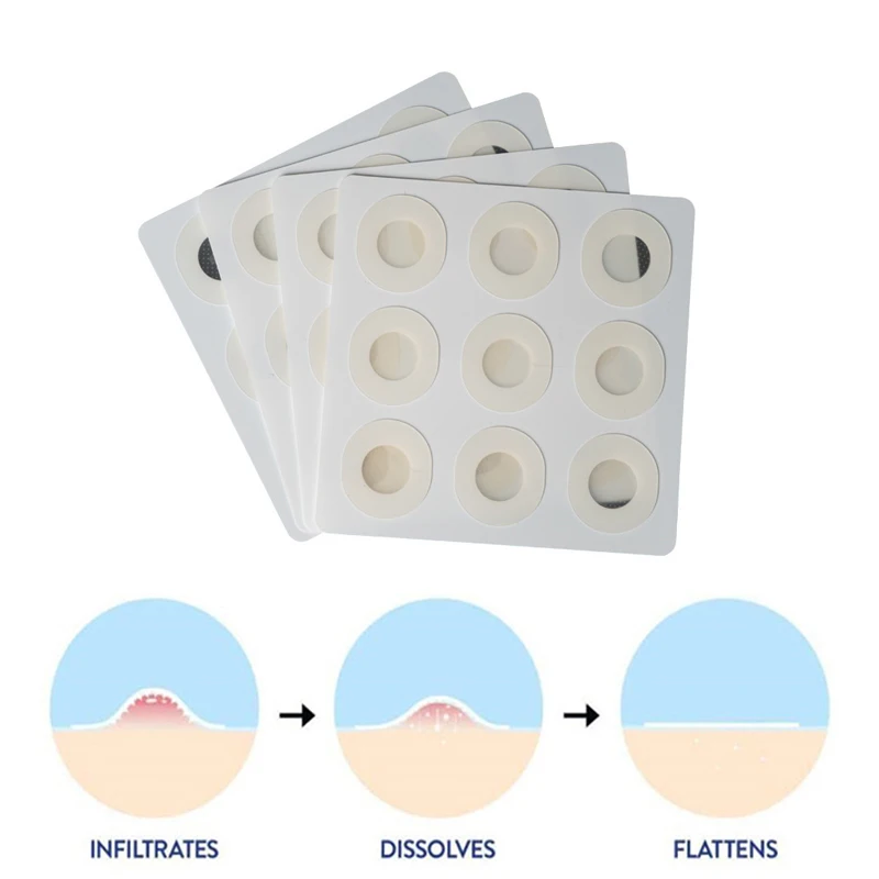 Water Soluble Salicylic Acid Stickers Microneedles Skin Treatment Face Acne Soothing Blemish Pimple Removal Patches 9 Pcs