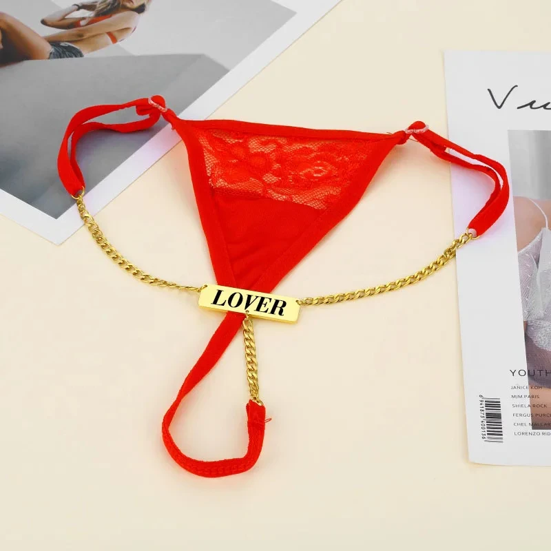 New Custom Personalized Name Letters G-string Thongs for Women Panties Soft  Side Tie Lingerie Sexy Body Jewelry For Lovers Gifts