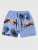 Statue Of Goddess Pattern Men Short Pants 3D Print Hand Loose Casual Harajuku Beach Shorts Sport Quick Dry Swim Trunks 5