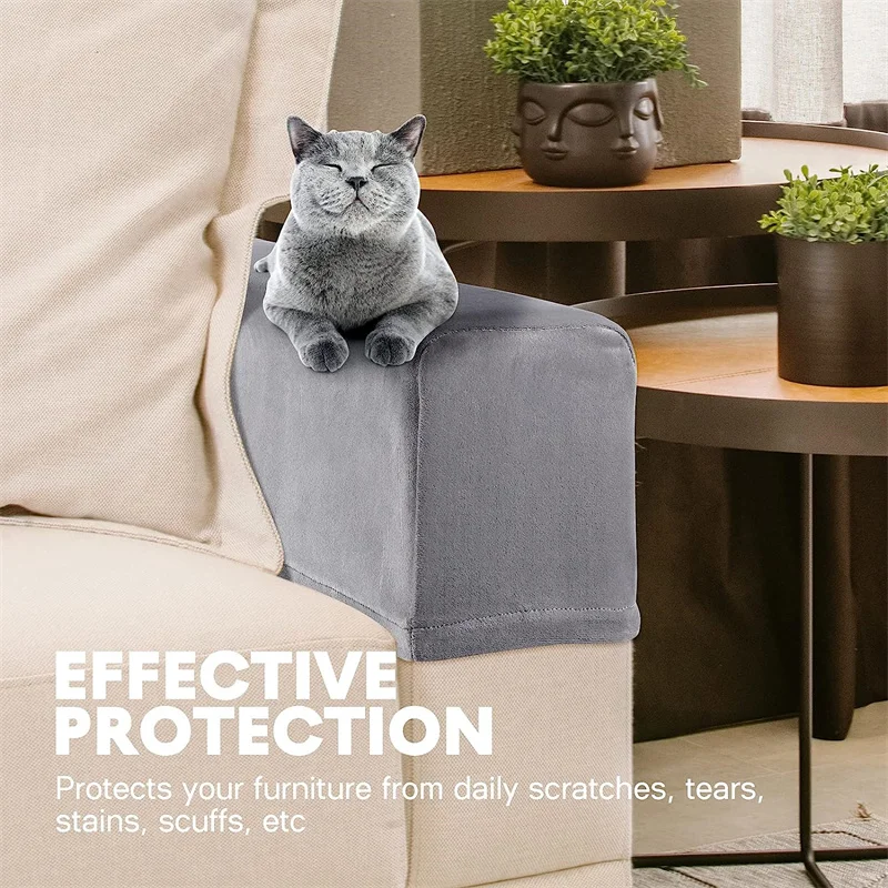 

2pcs Chair Arm Protectors Stretch Fabric Sofa Chair Armrest Cover Elastic Home Office Recliner Armchair Slipcover Protector