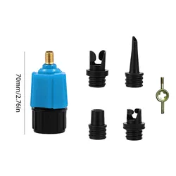 Inflatable Boat and Kayak Air Pump Adapter with 4 Nozzles (Blue Adaptor)
