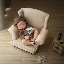 Creative Wooden Auxiliary Sofa Newborn Baby Photography Props Posing Mini Sofa Arm Chair Pillows Infants Photo Prop Accessories