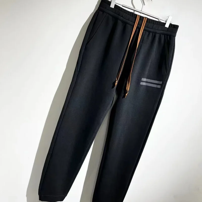 

High Street Top Quality Casual Cotton Stripe Design Pants Breathable Trousers Y2k Streetwear Sweatpants Traf for Men's Clothing