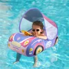 Swimbobo Kids Car Swimming Seat Float Ring Inflatable Infant Floating For Summer Swim Boat Circle Bathing Water Toy with canopy 1