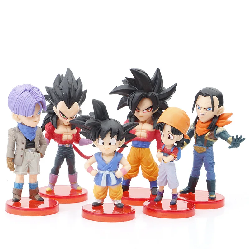 6 Pcs/lot 8Cm Dragon Ball Gt Figure Son Goku Super Saiyan 4 and Pan Model  Dolls Toys for Boys Kids Birthday Christmas Gift - AliExpress