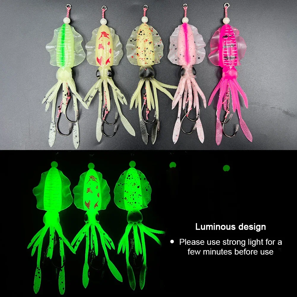 1Pc 10cm/12cm/15cm Sea Fishing Bionic Squid Bait with Ear Thin Fin Soft Baits Fish-shaped Fake Lure Fish Bite Drop Shipping
