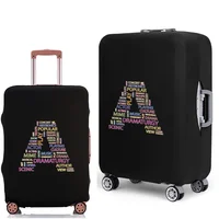 2022 Luggage Case Protective Cover Text 26 Letter Pattern Travel Elastic Duffle Luggage Dust Cover for 18-28 Inch Suitcase 3