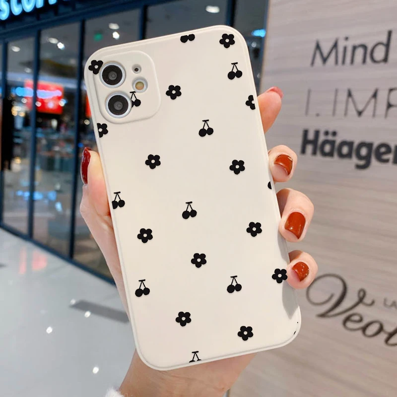 thumbnail image 1 of Funda de teléfono con diseño de margaritas para iPhone 13, funda para iPhone 11, 12, 14, 15 Pro Max, 12, 13 Mini, XR, X, XS, 6, 7, 8 Plus, SE, carcasa trasera de silicona suave, 1 of 5