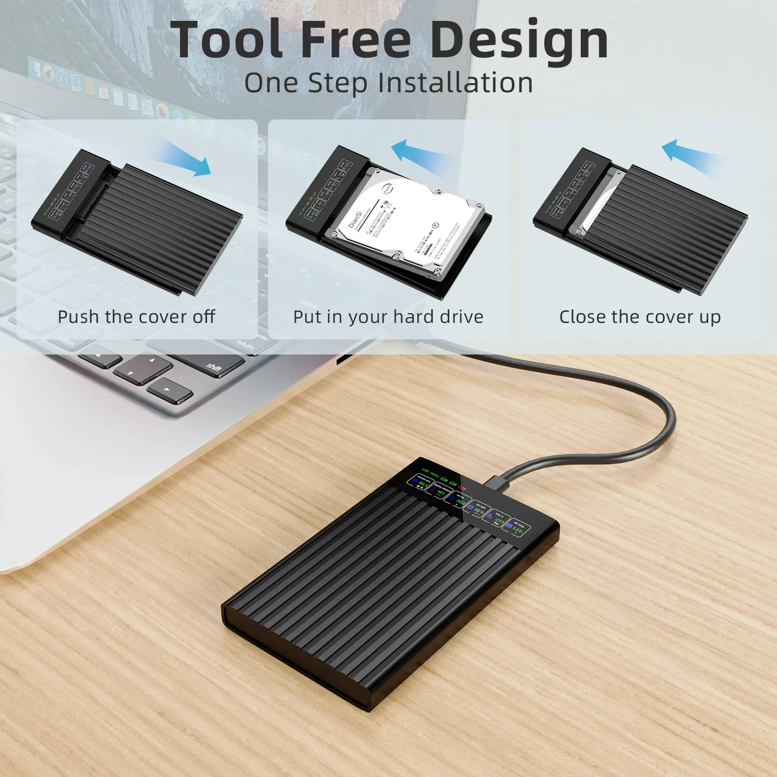 2.5-Inch SATA to USB 3.1 Portable HDD/SSD Enclosure - High-Speed 6Gbps Storage Solution