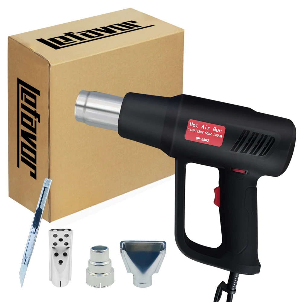 2000W Industrial Digital Hot Air Gun Electric Heat Gun Thermoregulator  Shrink Wrapping Thermal Blower Dryer Heater Nozzle 220V 6