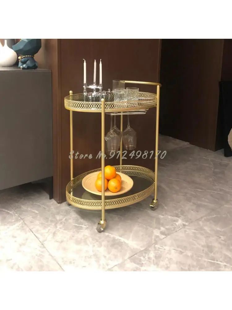 Nordic Light Luxury Hotel Food Delivery Cart Trolley Bar Counter Tea Cart Restaurant Wine Creative Quiet