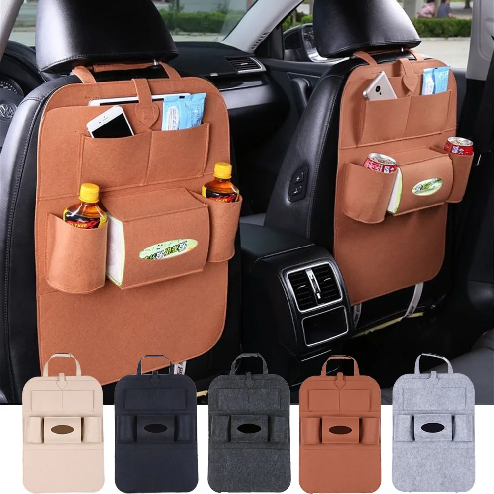 

Car Back Seat Organizer For TOYOTA Prius Previa Reiz Sienna Tundra Vios Fortuner Kluger CHR Tacoma Supra 1PCS Felt Storage Bag