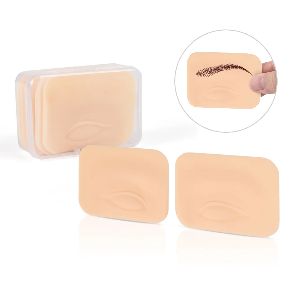 

5/10Box 3D Silicone Practice Skin Eyebrow Eye Block Tattoo Novice Training Eyelid Semipermanent Makeup Tattoo Eyeliner Exercise