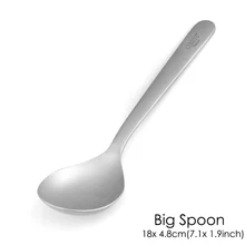  Pure Titanium Big Round Spoon Long Handle Spoon Outdoor Camping Supplies Picnic Tableware Tourism Hiking Bushcraft Dinnerware 