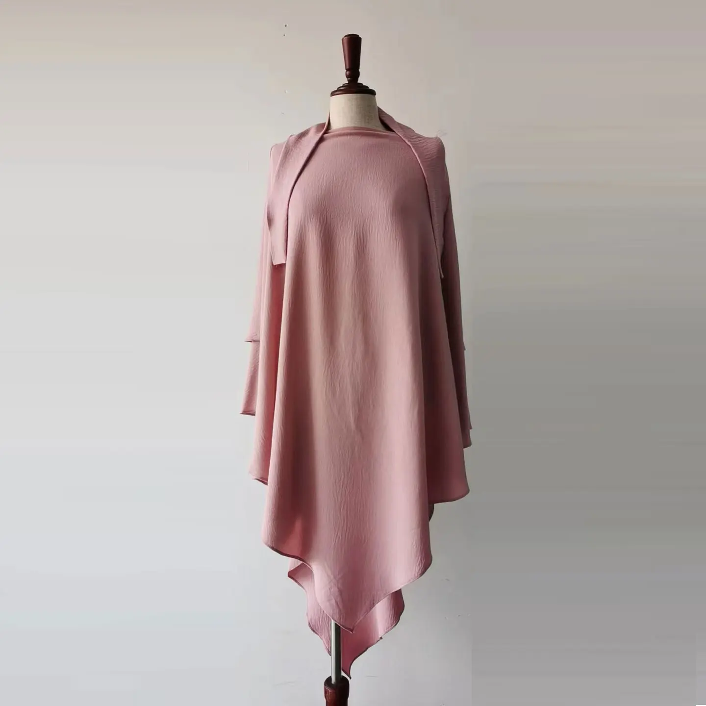 Extral Lungo Khimar Preghiera Foulard Abbigliamento Islamico Donne Musulmane Triangolo Sciarpa Aerea Dubai Turchia Cravatta Indietro Hijab Niqab