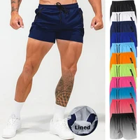 Men's Gym Workout Running Shorts with Zipper Pockets Mesh Liner Summer Sports Athletic Quick Dry Stretchy Shorts Swim Trunks