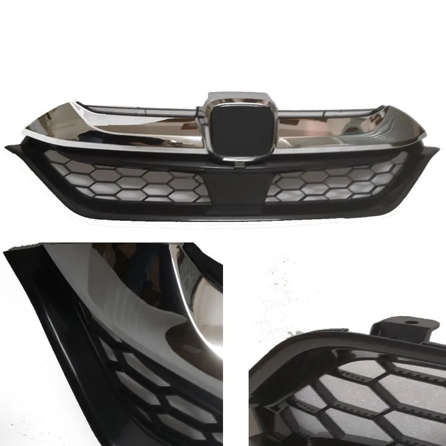 

Front Upper Bumper Grill Grille Trim For Honda CRV CR-V 2017 2018 Black Chrome