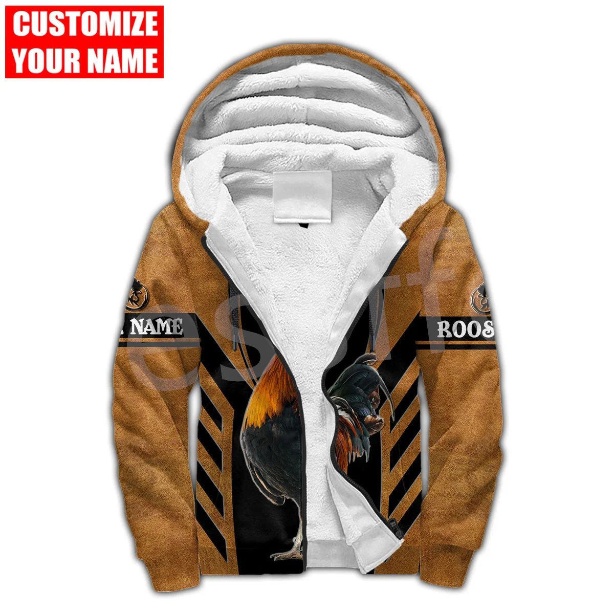 Tessffel Mexican Rooster Cook Chicken Animal Tattoo Winter Coat Pullover Tracksuit 3Dprint Men/Women Fleece Zip Hoodies Jacket 1