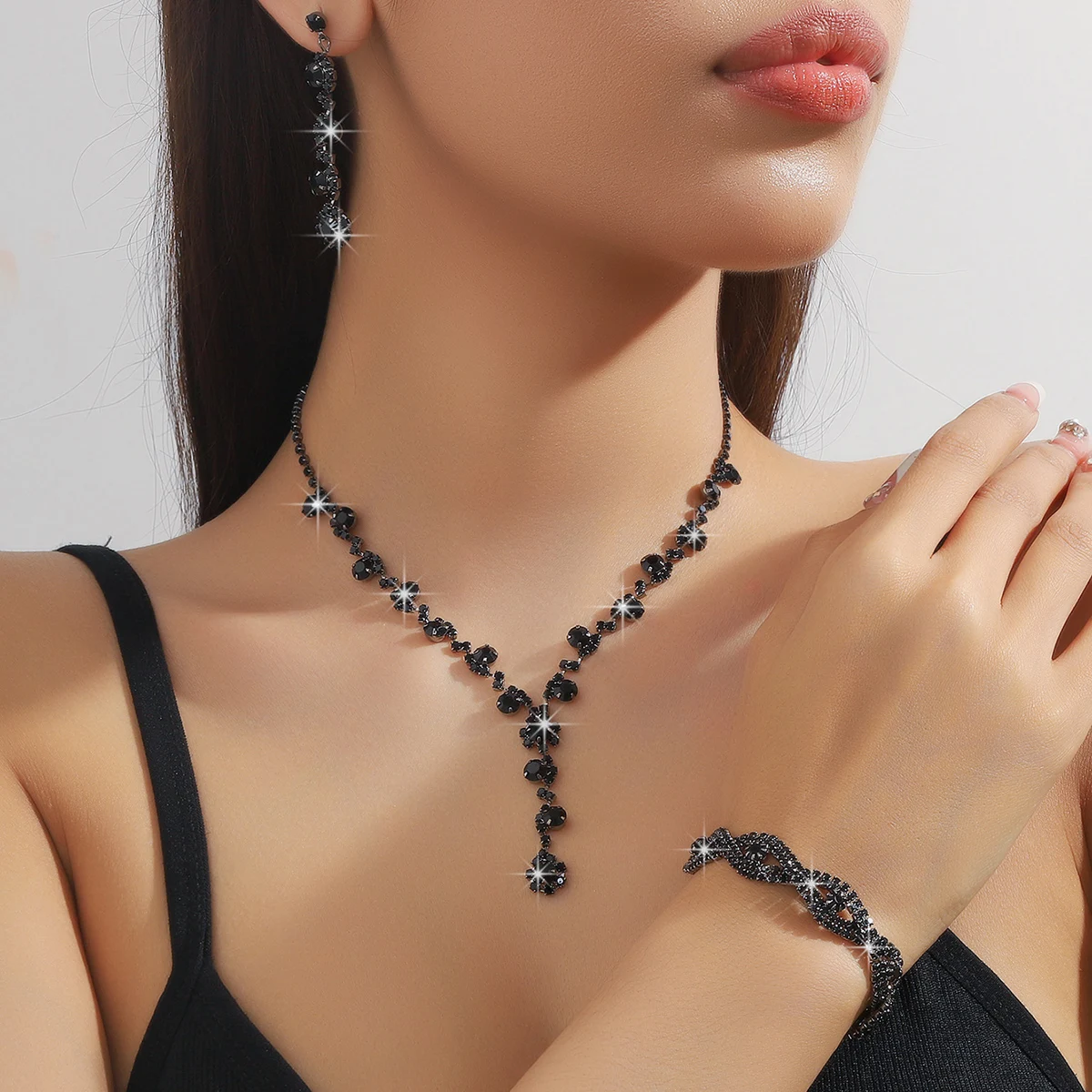 4PC Women's Fashion Copper Claw Chain Sunflower Necklace Earrings Bracelet Jewelry Set Wedding Banquet Party Holiday Gift 1