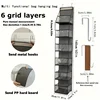 Multi-Layer Transparent Fabric Storage Organizer, Wall-Mounted 6-Grid Household Sorting Bag with Visible Compartments 2