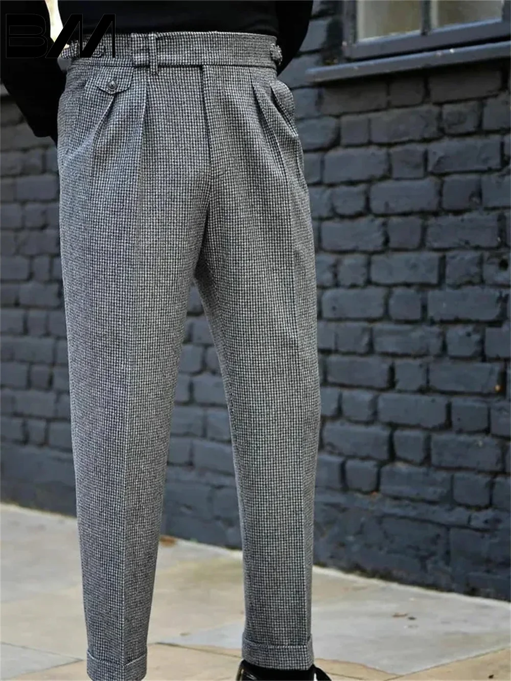 Elegant Single Button Men Suits Lapel Groom Tuxedos Groomsmen Wedding Suit Prom Blazer Plaid 2 Pieces Prom Jacket Pants