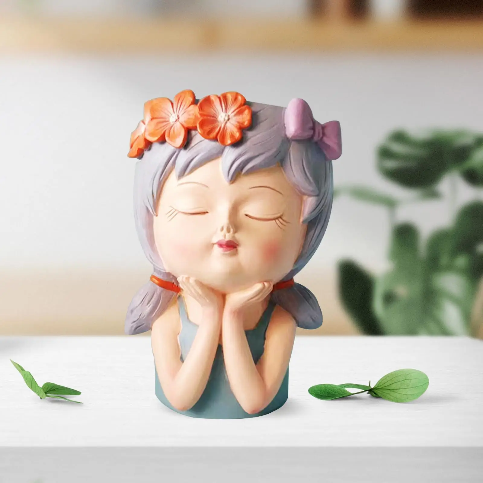 Charming Cartoon Face Planter Pot - Decorative Succulent Holder