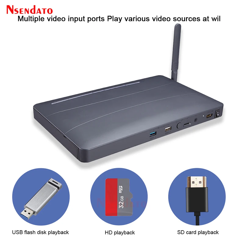 4K HDMI Multi Media Video Player 8 way HDMI TV Multimedia Hard Drive Player Android 4.4 MultiMedia TV Box for TV Projector