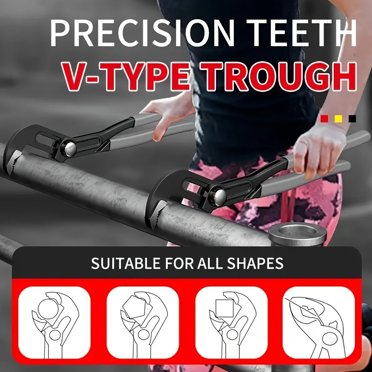 1pc Water Pump Pliers Quick-Release Plumbing Pliers Pipe Wrench Adjustable Water Pipe Clamp Household Hand Tools Multi-fu