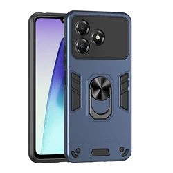 Durable Shockproof Protective Case with Ring Stand Holder for ZTE Blade A76 4G (Blue)