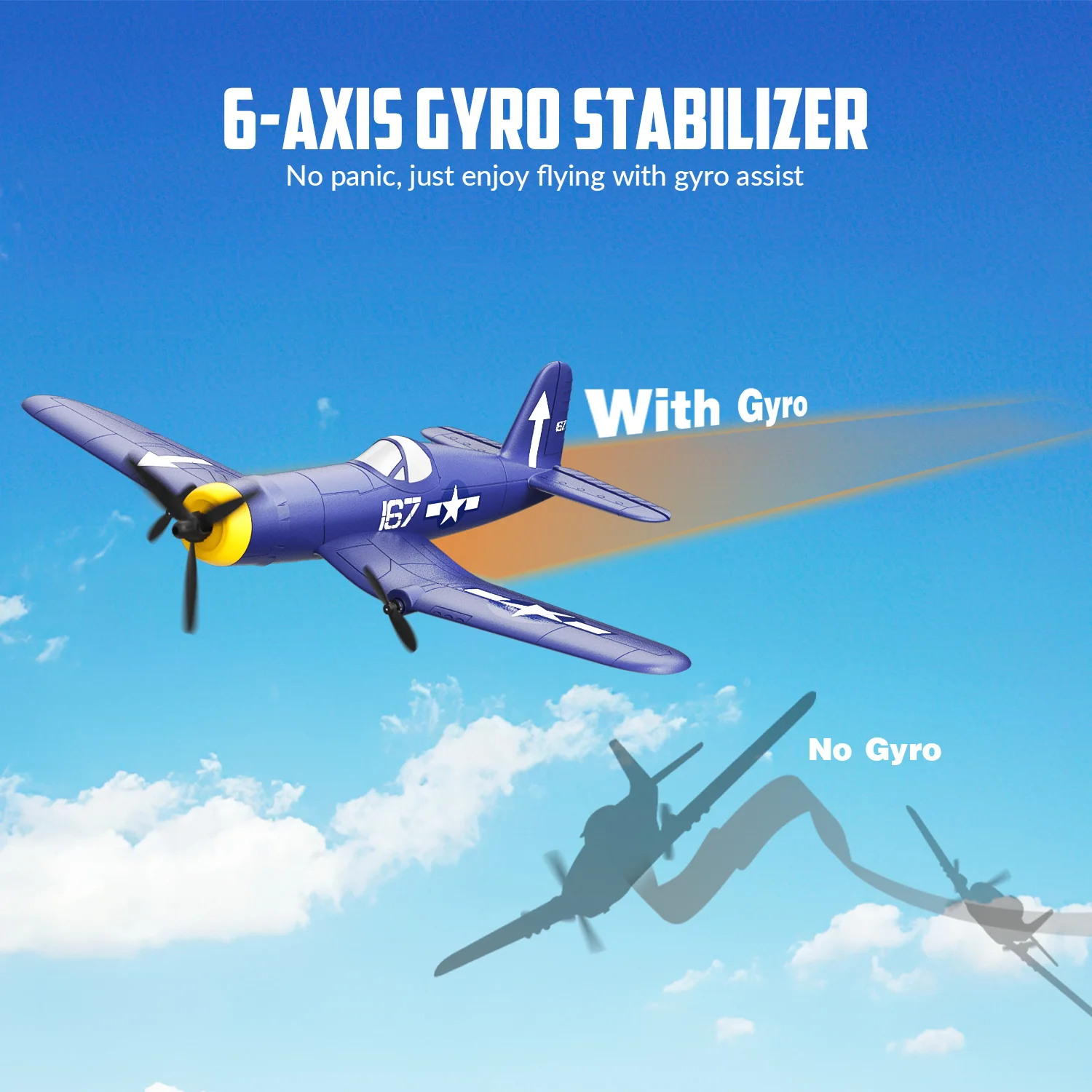 Volantexrc F4U Corsair RC Plane 2.4G 3CH EPP Foam 400MM Fixed Wing Wingspan Airplane Smart Balance Gliders RTF Fighter_voghion.com