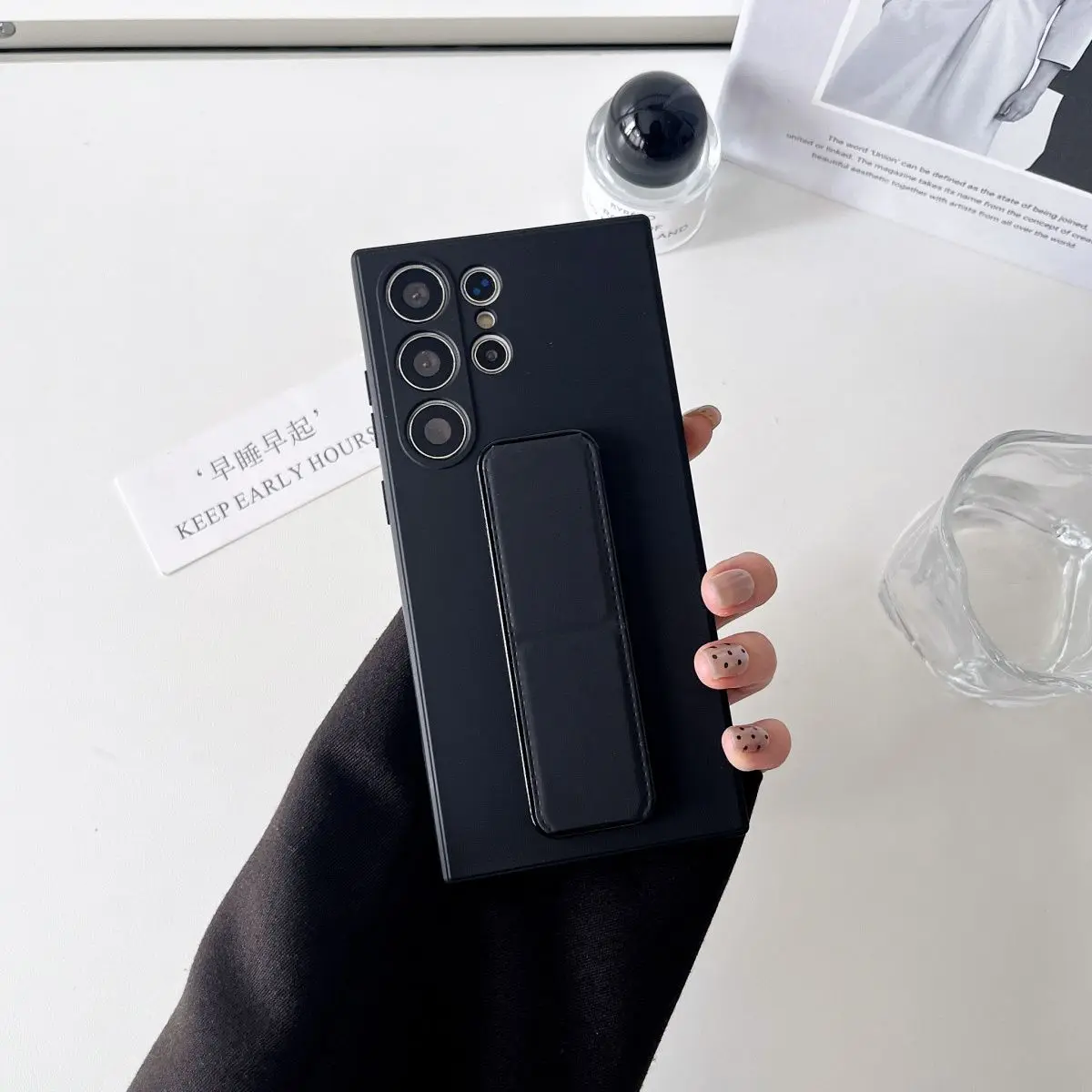 Magnetic Stand Phone Case with Wrist Strap Holder and Protector