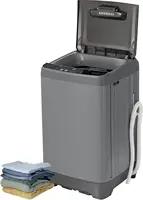 Fully Automatic Portable Washing Machine 1.8 cu. ft. 16lb Capacity 10 Smart Cleaning Programs Water Inlet and Drain Pump 1