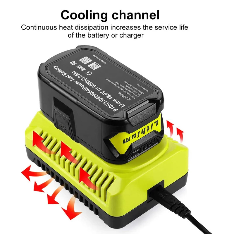 Replacement P117 Charger for Ryobi 12V 18V Li-ion Ni-CD Ni