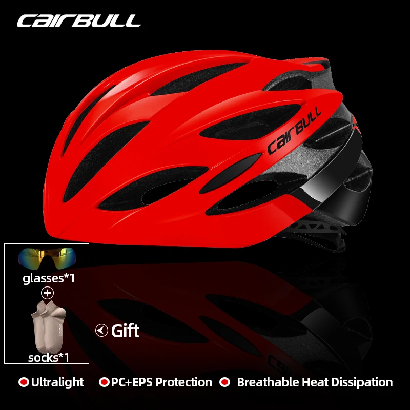 

CAIRBULL 200g Ultralight Men's Bicycle Helmet Hard Shell Road Bike Cap 5 Colors Women's Mtb Cycling Helmet 25 Vents Casque Vtt